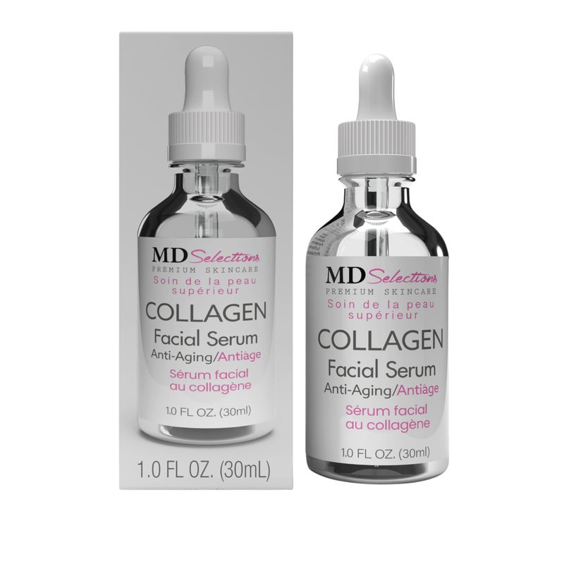 MD Selections Collagen Facial Serum Tighten, Firm & Smooth with Collagen Peptide & Green Tea, Advanced Collagen Repair Anti Aging Facial Formula, 1 Oz - Image 1